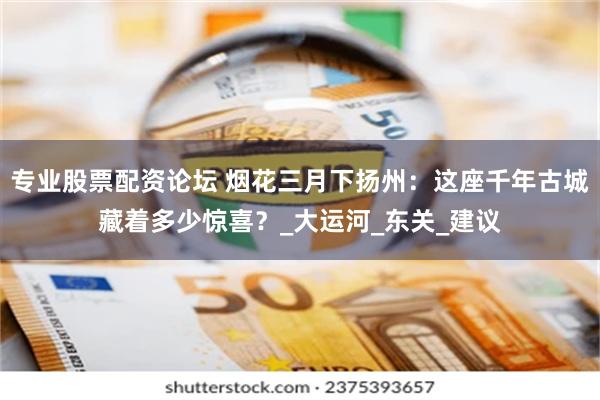 专业股票配资论坛 烟花三月下扬州：这座千年古城藏着多少惊喜？_大运河_东关_建议
