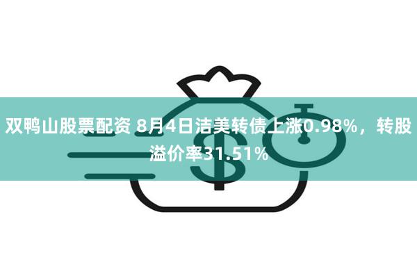 双鸭山股票配资 8月4日洁美转债上涨0.98%，转股溢价率31.51%